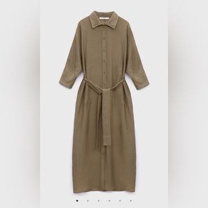 Stan Collar Long Silk Dress